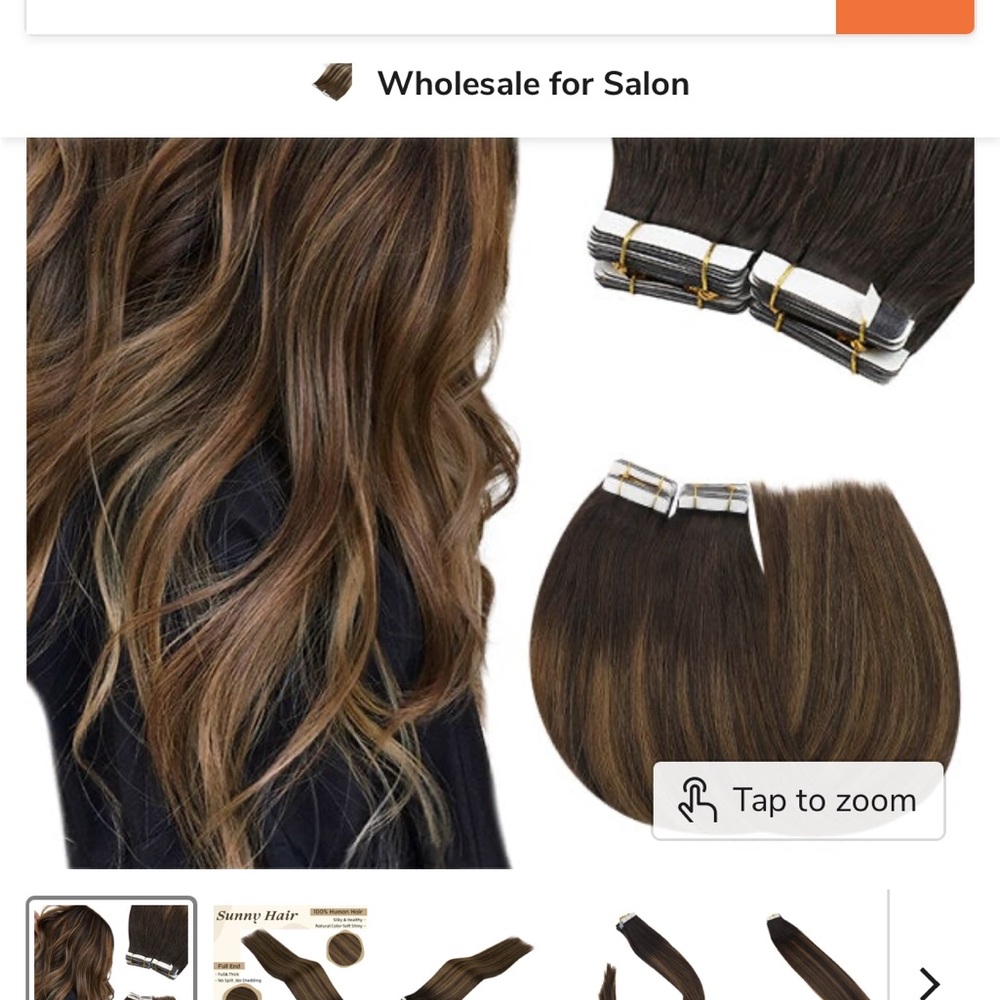 Brown Wavy Hair Extensions with Natural Highlights